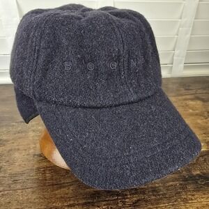 Vintage Bogner Wool Blend Winter Cap‎ Canada Black Ear Flaps Embroidered Logo